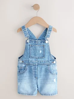 Next Bleu moyen - Salopettes Uni Denim (3mois-7ans)