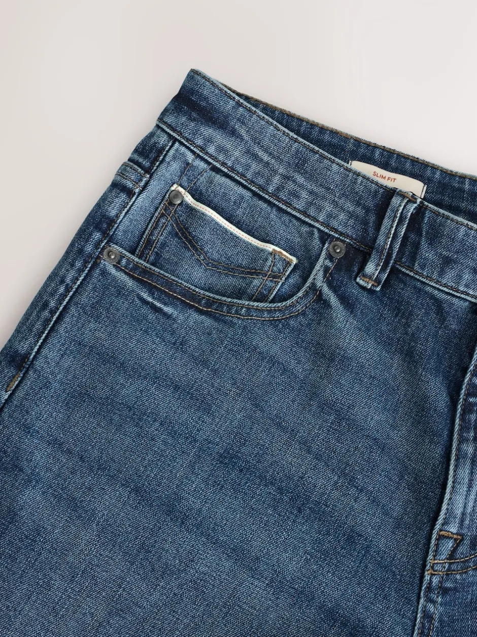 Next Bleu moyen - Slim Fit (Slim Fit) - Signature Selvedge jean Denim Jeans Sale