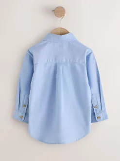Next - Chemise Oxford à manches longues (3mths-7yrs) Bleu moyen motif personnage Outlet