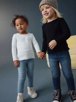 Next Bleu moyen/jean bleu clair - Jeggings à taille élastiquée (3mois-7ans) Sale
