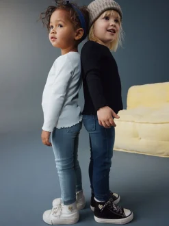 Next Bleu moyen/jean bleu clair - Jeggings à taille élastiquée (3mois-7ans) Sale