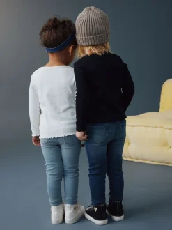 Next Bleu moyen/jean bleu clair - Jeggings à taille élastiquée (3mois-7ans) Sale