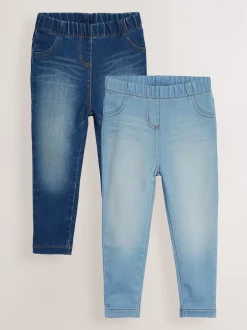 Next Bleu moyen/jean bleu clair - Jeggings à taille élastiquée (3mois-7ans) Sale