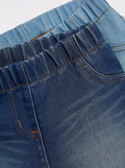 Next Bleu moyen/jean bleu clair - Jeggings à taille élastiquée (3mois-7ans) Sale