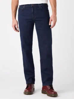 Wrangler - Jean droit Texas Authentic Bleu noir Outlet