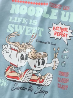 Next - T-shirt imprimé dos à manches longues (3mois-8ans) Bleu Noodle Up Best