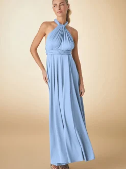 Next Bleu pastel - Robe longue de demoiselle d’honneur multicolore en jersey pour invitée de mariage Hot