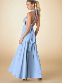 Next Bleu pastel - Robe longue de demoiselle d’honneur multicolore en jersey pour invitée de mariage Hot