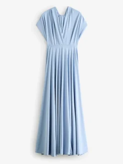Next Bleu pastel - Robe longue de demoiselle d’honneur multicolore en jersey pour invitée de mariage Hot