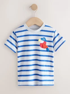 Next Bleu Pirates - Lot de 3 t-shirts appliqués à manches courtes (3mois7ans) New