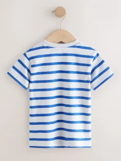 Next Bleu Pirates - Lot de 3 t-shirts appliqués à manches courtes (3mois7ans) New