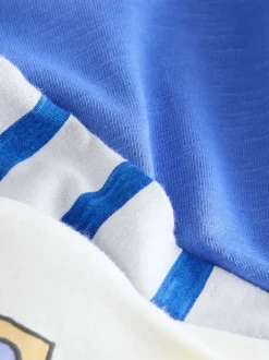 Next Bleu Pirates - Lot de 3 t-shirts appliqués à manches courtes (3mois7ans) New