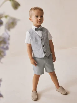 Next - Ensemble gilet, chemise, short et cravate (3mois9ans) bleu pâle Online