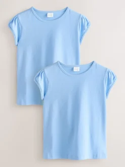 Next - Lot de 2 t-shirts à manches bouffantes (3-16ans) bleu pâle Sale