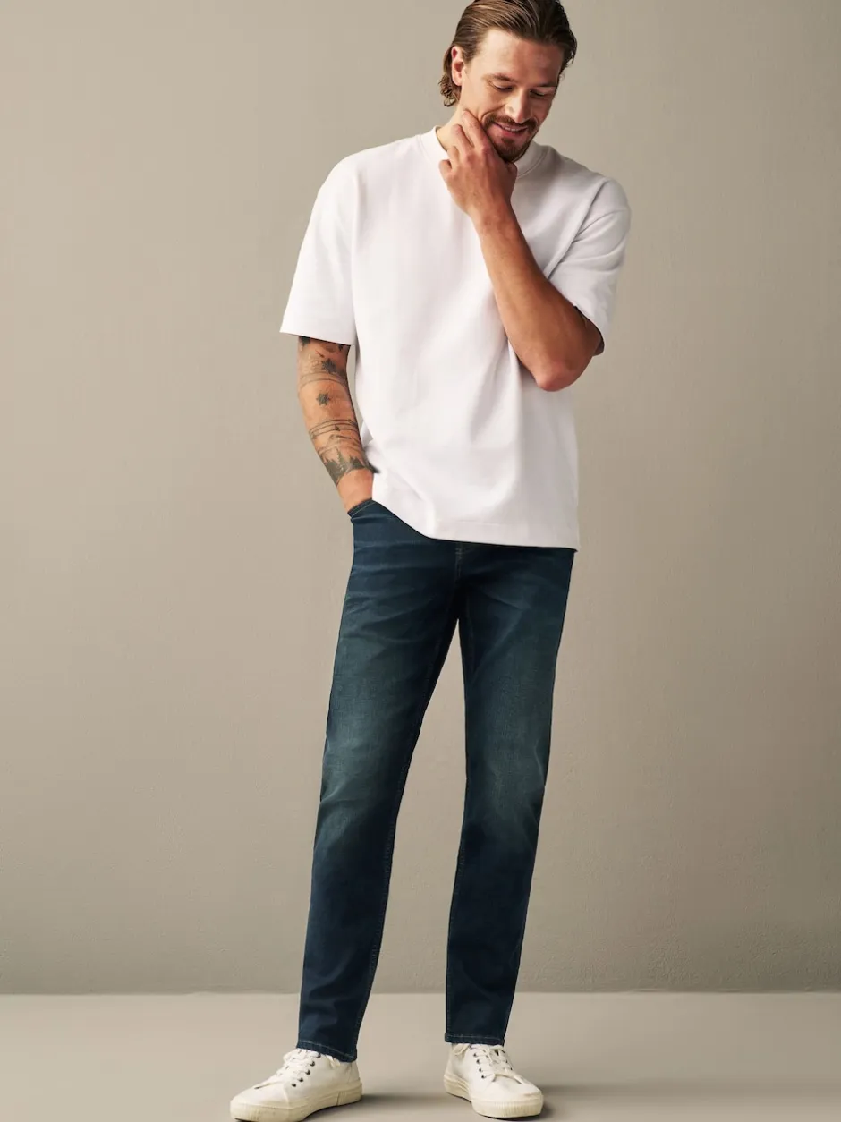 Next - Slim Fit (Slim Fit) - extensible Denim Jeans Bleu profond Sale