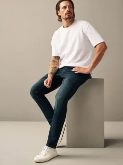 Next - Slim Fit (Slim Fit) - extensible Denim Jeans Bleu profond Sale