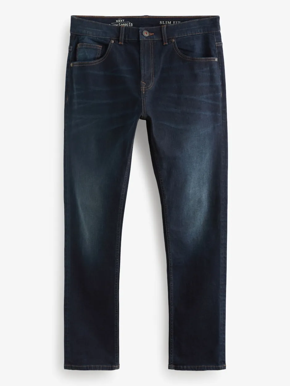 Next - Slim Fit (Slim Fit) - extensible Denim Jeans Bleu profond Sale