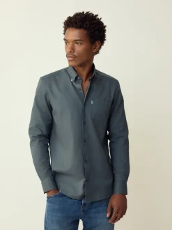 Next - Ajustement régulier - Chemises Oxford boutonnées Easy Iron Bleu pétrole Hot