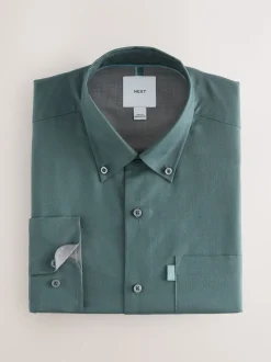 Next - Ajustement régulier - Chemises Oxford boutonnées Easy Iron Bleu pétrole Hot