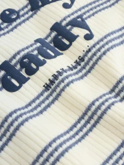 Next Bleu rayé J’aime mon papa - Barboteuse Bébé en jersey