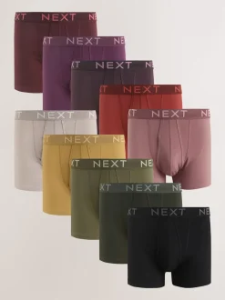 Next - Lot de 10 - Boxers avec ouverture sur le devant Bleu riche/rouge Clearance