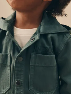 Next Bleu sarcelle foncé - Ensemble surchemise et t-shirt à capuche en sergé (3mois7ans) Best