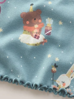 Next - T-shirt à manches longues en côtes (3mths-7yrs) Bleu sarcelle motif fée New