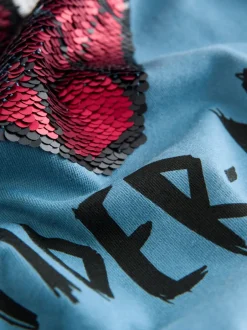 Next Bleu Spiderman - T-shirt à sequins réversibles (3-16ans) Clearance