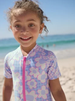 Next - Maillot de bain Sunsafe (3mths-10yrs) Bleu Stampy Fleuri Best