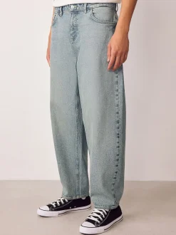 Next Bleu teinte claire - - délavé vintage Denim Jeans Coupe ballon Sale