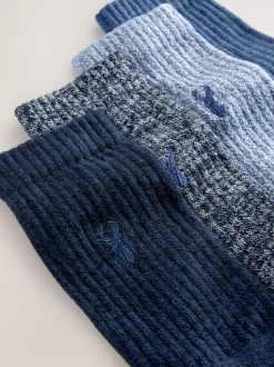 Next Bleu torsadé - Lot de chaussettes épaisses brodées 4 Outlet