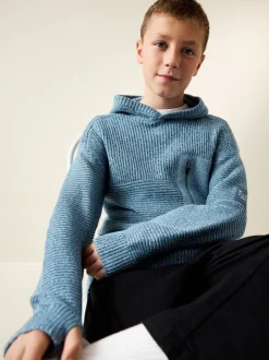 Next - Sweat-shirt à capuche en maille utilitaire (3-16ans) Bleu torsadé Clearance