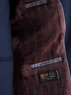 Next bleu vif - Coupe ajustée  Signature Tollegno Italian Wool Textured Costume Veste Sale