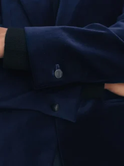 Reiss bleu vif - Apsara Blazer en velours à boutonnage simple habillé New