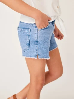 Next bleu vif - Short en jean à bords effilochés (3-16ans) Sale