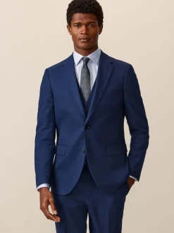 Next - Slim Fit (Slim Fit) - Veste de costume texturée bleu vif New