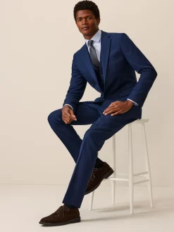 Next - Slim Fit (Slim Fit) - Veste de costume texturée bleu vif New