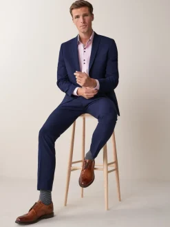 Next bleu vif - - Veste de costume à deux boutons Slim Fit (Slim Fit) Clearance