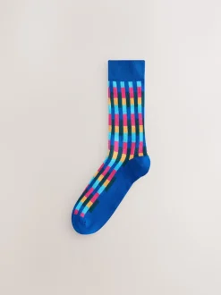 Next - Paquet de chaussettes à motifs 5 Bleu vif/vert/orange Online