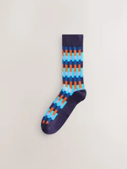 Next - Paquet de chaussettes à motifs 5 Bleu vif/vert/orange Online