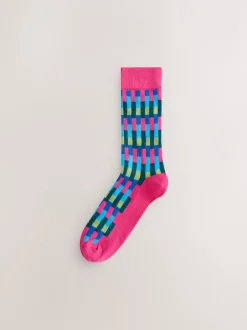 Next - Paquet de chaussettes à motifs 5 Bleu vif/vert/orange Online