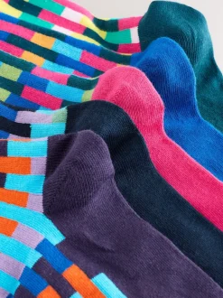 Next - Paquet de chaussettes à motifs 5 Bleu vif/vert/orange Online