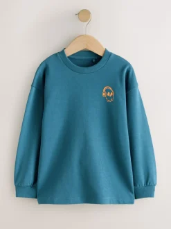 Next Bleu/berry/écru graphique - T-shirts épais décontractés à manches longues Lot de 3 (3-16ans) Online