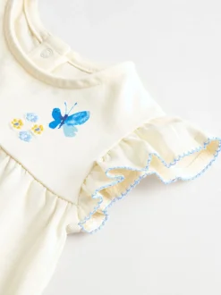 Next Bleu/blanc à fleurs - Ensemble t-shirt et short à volants bébé 6 pièces (0mois-2ans) Discount