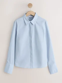 Next Bleu/Blanc - Lot de 2 chemises ajustées extensibles indispensables à manches longues Sale