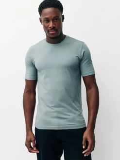 Next Bleu/blanc écru/vert - Lot de 3 t-shirts Muscle Fit Essential Clearance