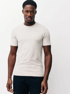 Next Bleu/blanc écru/vert - Lot de 3 t-shirts Muscle Fit Essential Clearance