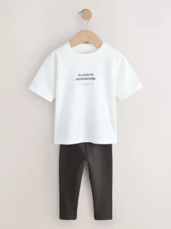 Next Bleu/blanc/marron - Ensemble haut et legging à manches courtes Lot de 3 (3mois7ans) Online