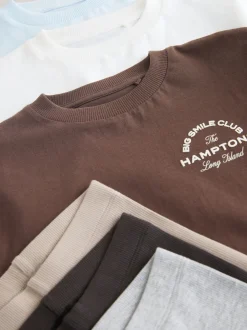 Next Bleu/blanc/marron - Ensemble haut et legging à manches courtes Lot de 3 (3mois7ans) Online