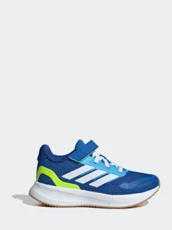 adidas - Baskets de course Runfalcon 5 à lacets élastiques pour enfant Bleu/citron vert Sale